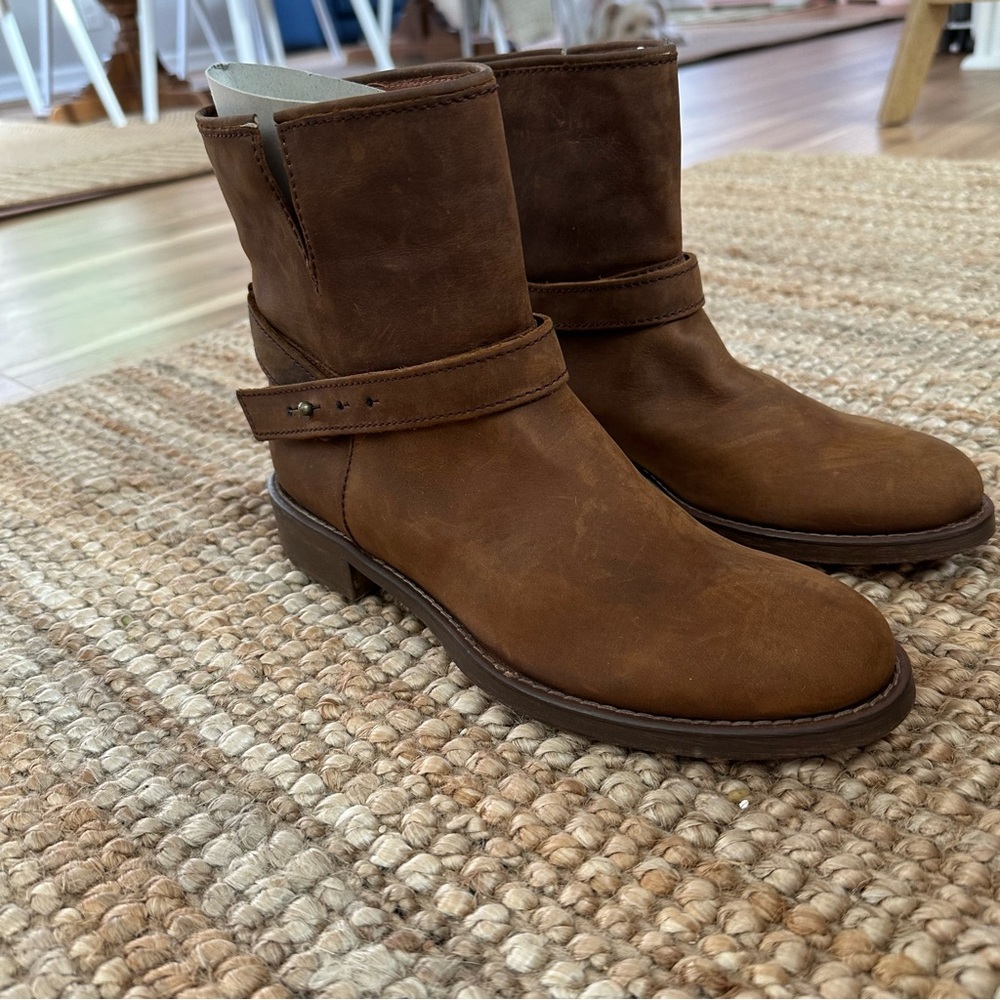 Madewell The Lowrider Biker Boot Weathered Leather in Apple Butter - Size 7 NWOB